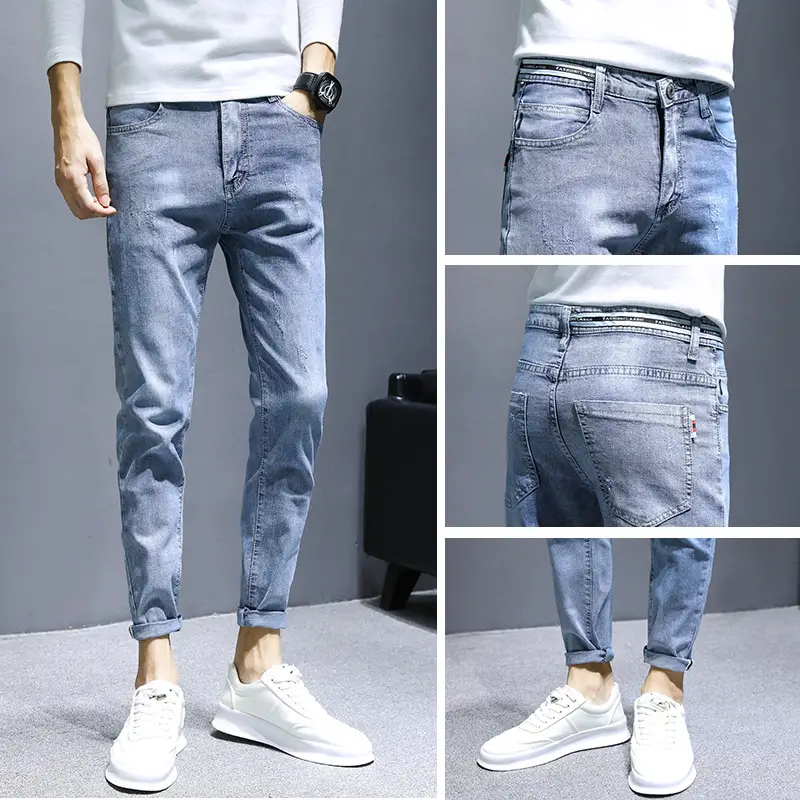 Men Slim-fit Ripped Jeans Spring Autumn Casual Leg Pants - Image 19