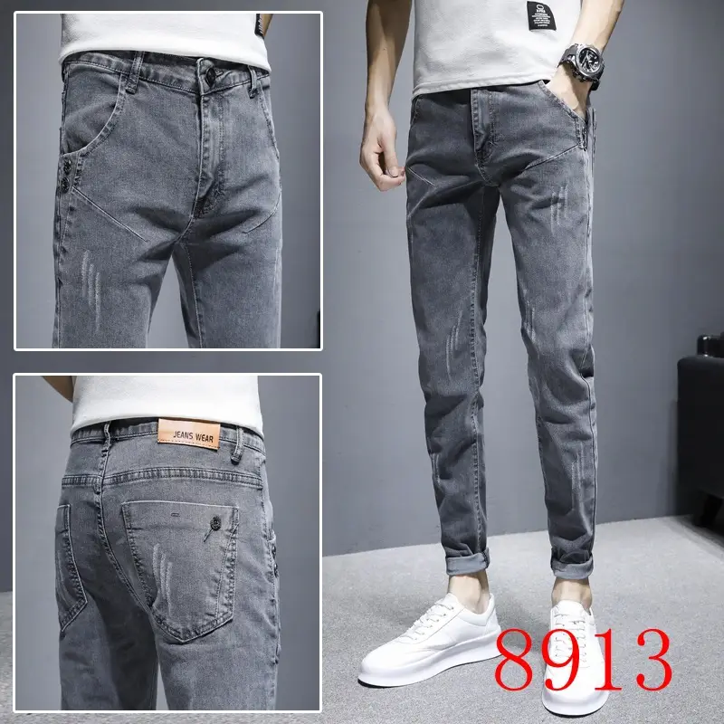 Men Slim-fit Ripped Jeans Spring Autumn Casual Leg Pants - Image 2
