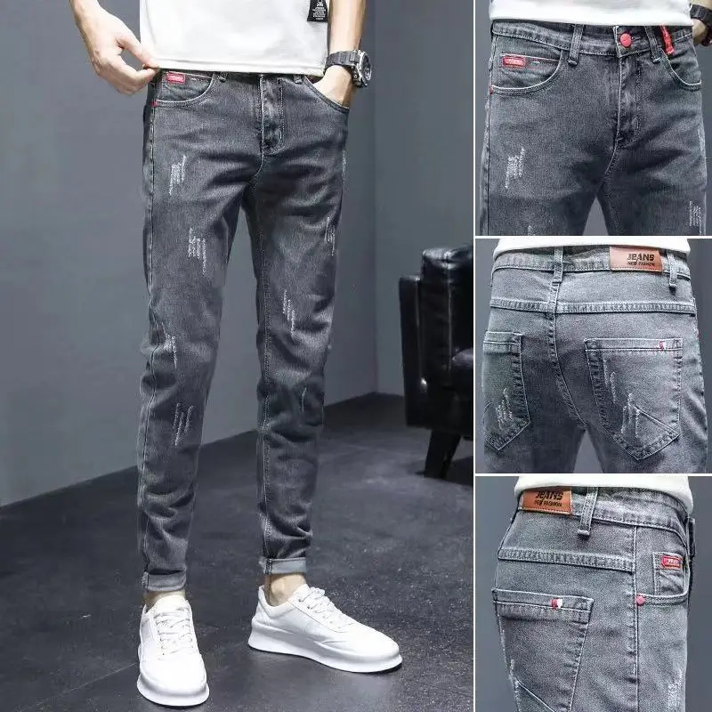 Men Slim-fit Ripped Jeans Spring Autumn Casual Leg Pants - Image 6