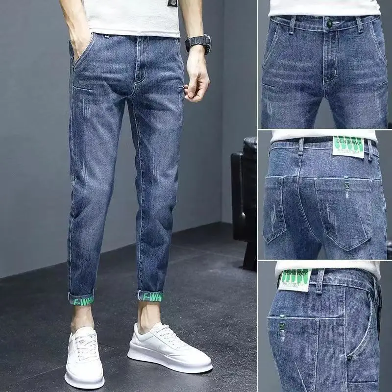 Men Slim-fit Ripped Jeans Spring Autumn Casual Leg Pants - Image 9