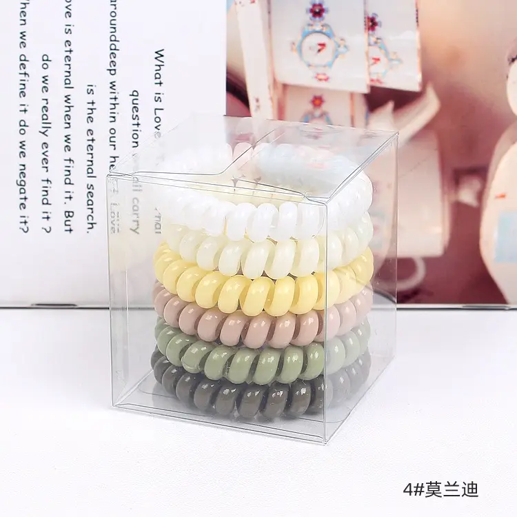 Korean Style Hair Rings 6 Pack Wash & Wear Rubber Ponytail - Image 4