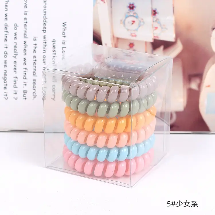 Korean Style Hair Rings 6 Pack Wash & Wear Rubber Ponytail - Image 5