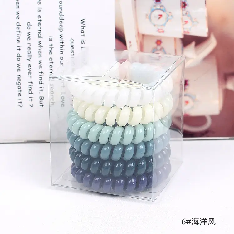 Korean Style Hair Rings 6 Pack Wash & Wear Rubber Ponytail - Image 6