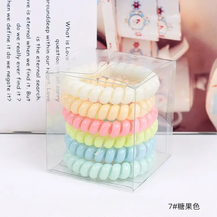 Korean Style Hair Rings 6 Pack Wash & Wear Rubber Ponytail - Image 7