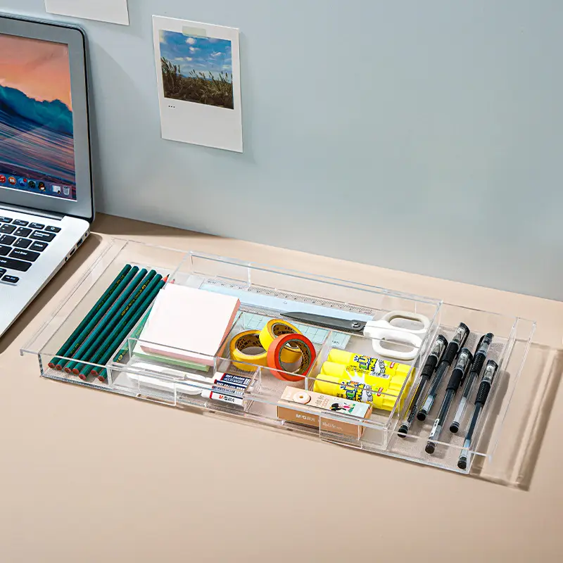 Transparent Retractable Makeup Storage Rack for Desk - Image 5