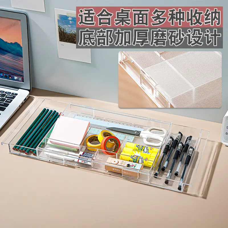 Transparent Retractable Makeup Storage Rack for Desk — feature 4
