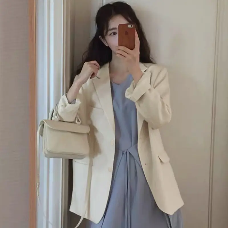 Women's Pink Blazer 2026 Spring Autumn Korean Style Loose Fit - Image 4
