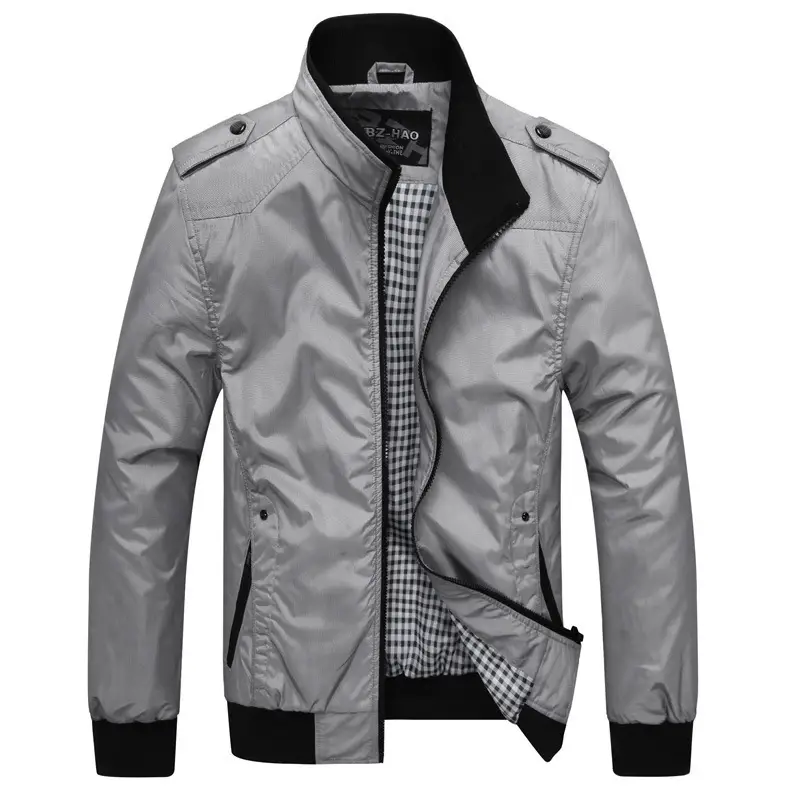 Men's Grey Bomber Jacket 2021 Winter Warm - Image 2