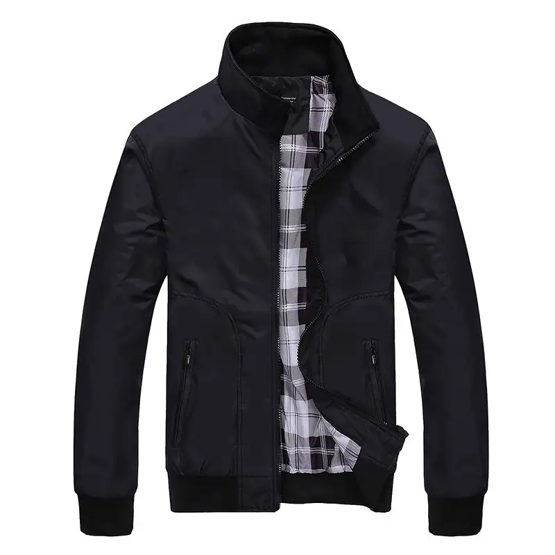 Men's Grey Bomber Jacket 2021 Winter Warm - Image 6