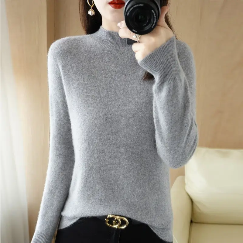 Women's Wool Half Turtleneck Blonnet 2025 Winter - Image 14
