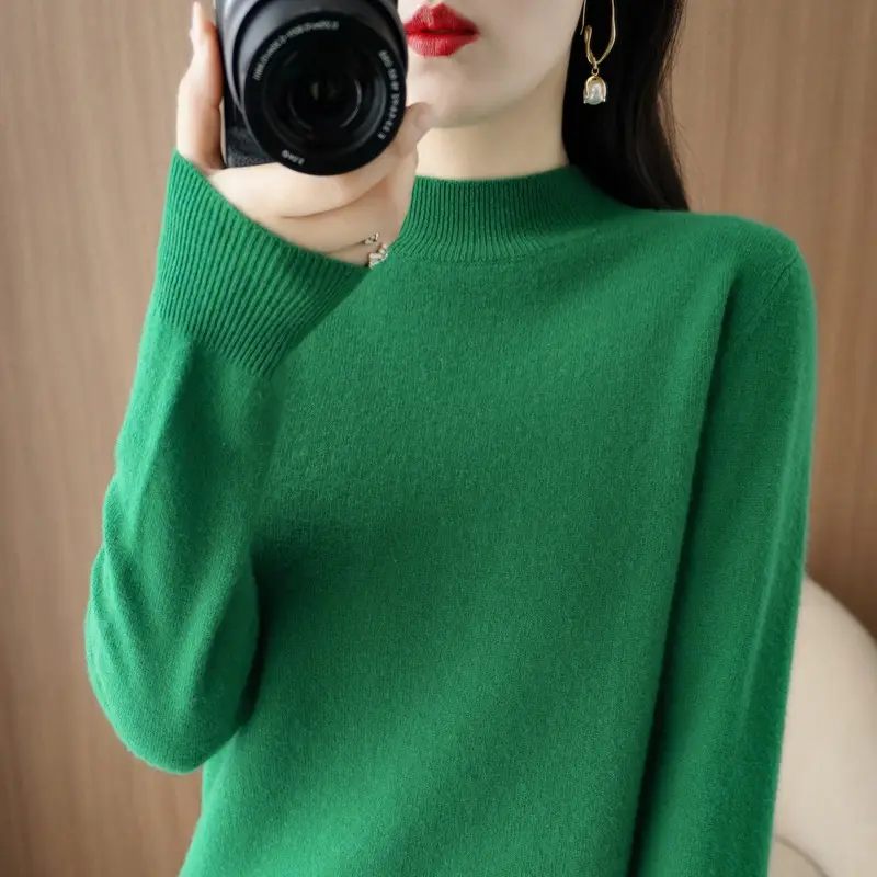 Women's Wool Half Turtleneck Blonnet 2025 Winter - Image 5