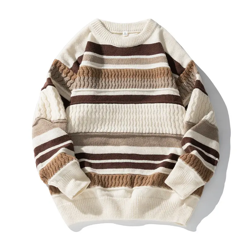 Black Striped Sweater for Men Winter Warmth - Image 18