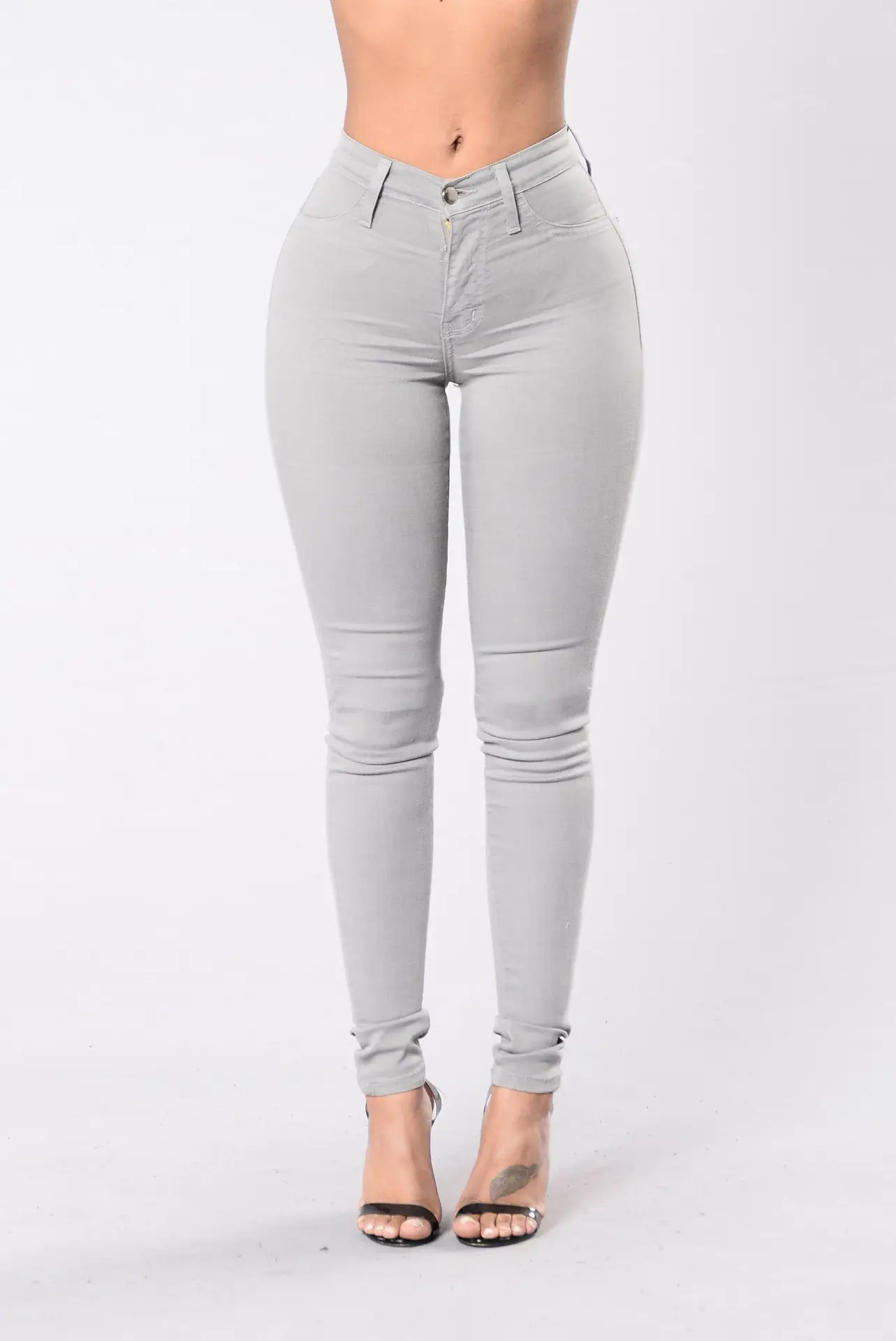 Ladies Slim Fit High Stretch Blue Jeans Pencil Pants — feature 25