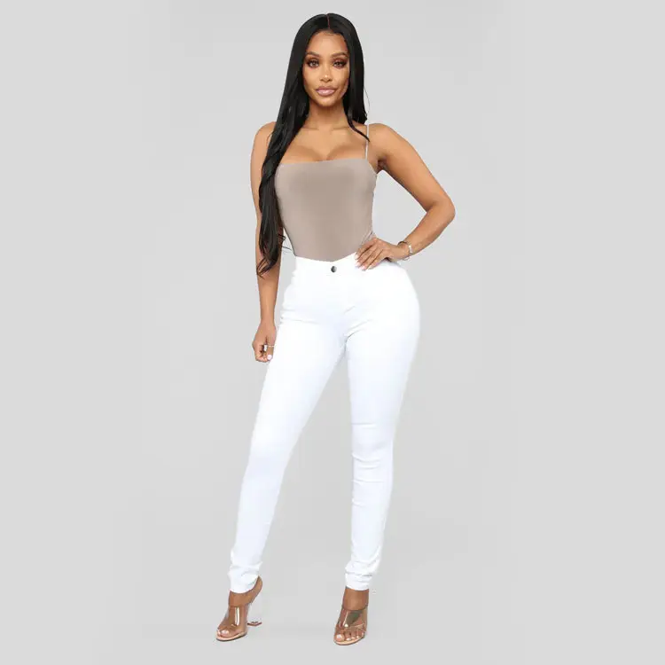 Ladies Slim Fit High Stretch Blue Jeans Pencil Pants — feature 30
