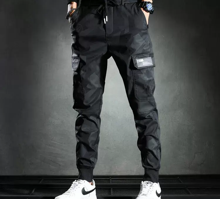 Men's 2021 Camo Slim Fit Casual Pants Black — feature 4