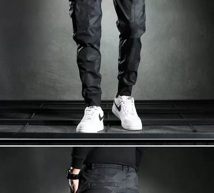 Men's 2021 Camo Slim Fit Casual Pants Black — feature 6