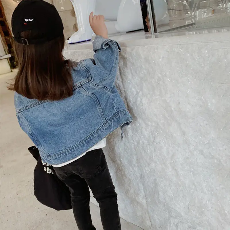 Girls Denim Jacket 2023 Spring Autumn New Korean Loose Baby Jacket Short Children's Unisex 99080 - Image 5