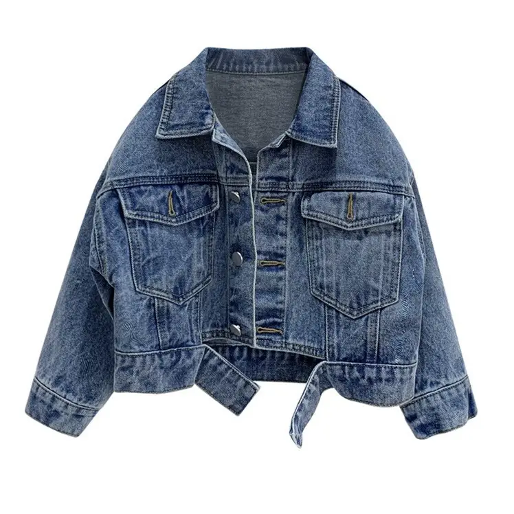 Girls Denim Jacket 2023 Spring Autumn New Korean Loose Baby Jacket Short Children's Unisex 99080 - Image 6