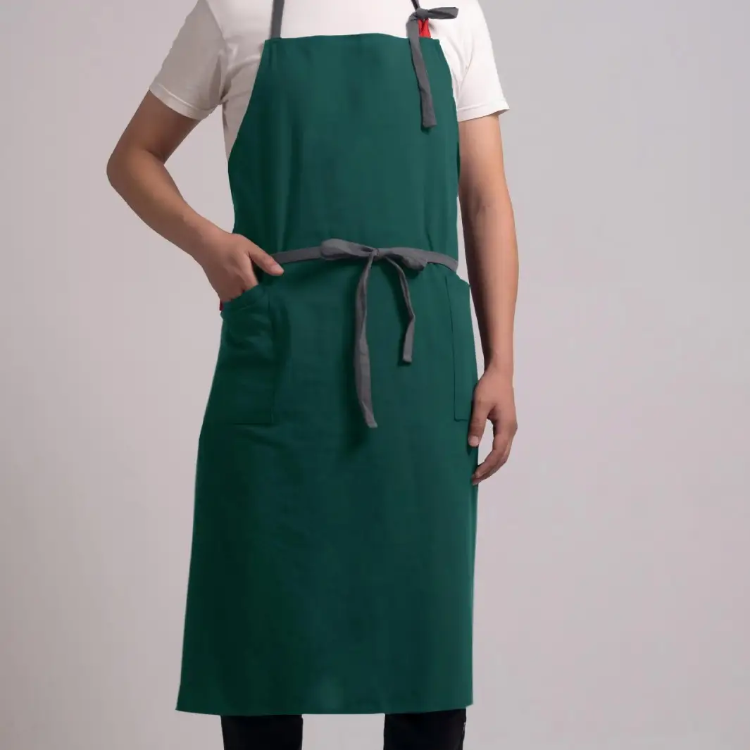 Cross-Border Ins Cotton Apron Large Size Hip Coverall Art Flower Barista Unisex Printable Logo - Image 12