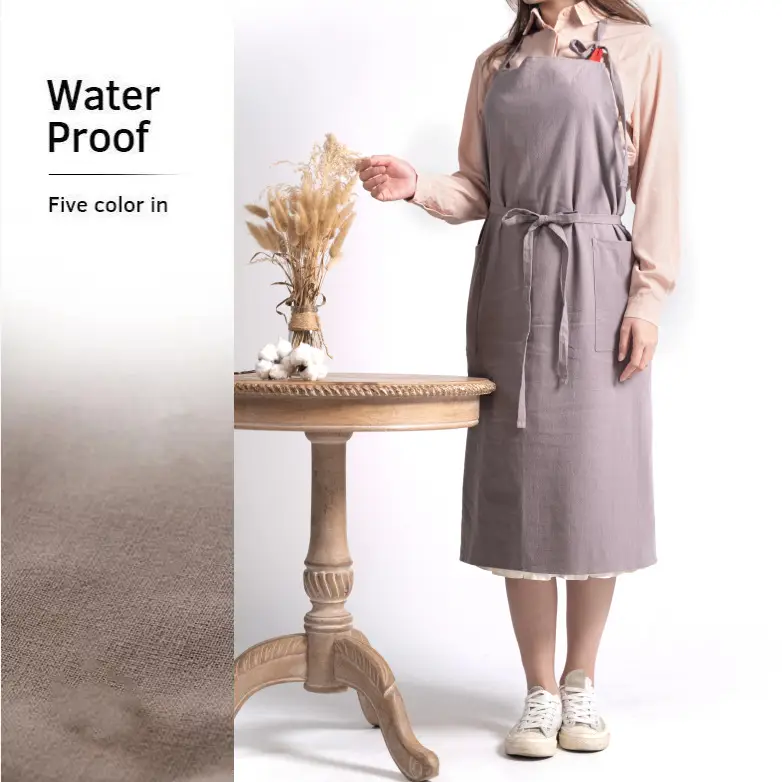 Cross-Border Ins Cotton Apron Large Size Hip Coverall Art Flower Barista Unisex Printable Logo - Image 3