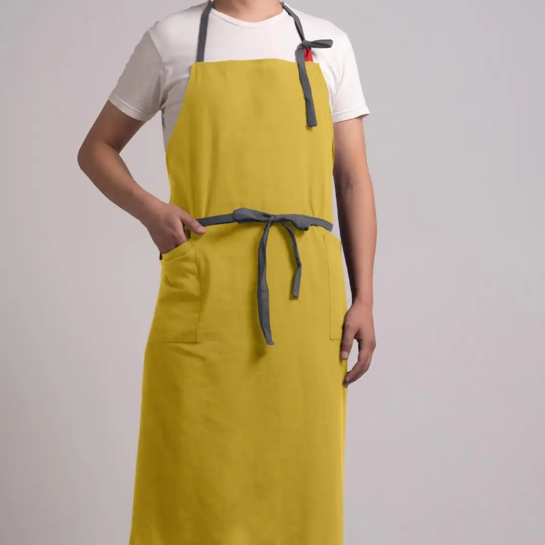 Cross-Border Ins Cotton Apron Large Size Hip Coverall Art Flower Barista Unisex Printable Logo - Image 7