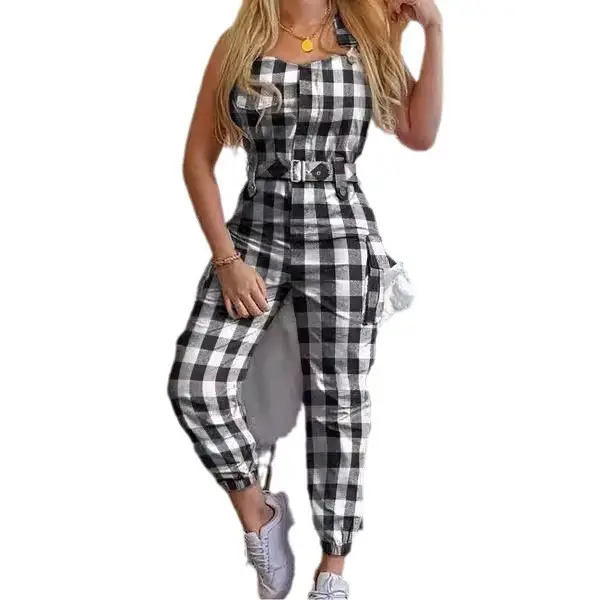 Gray Flap Pocket Workwear Pants Set for Women - Image 17
