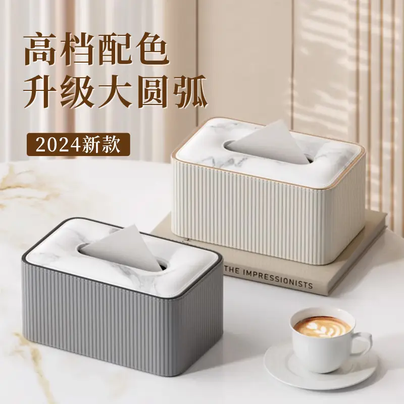 Modern Gray Marble Top Tissue Box for Living Room - Image 13