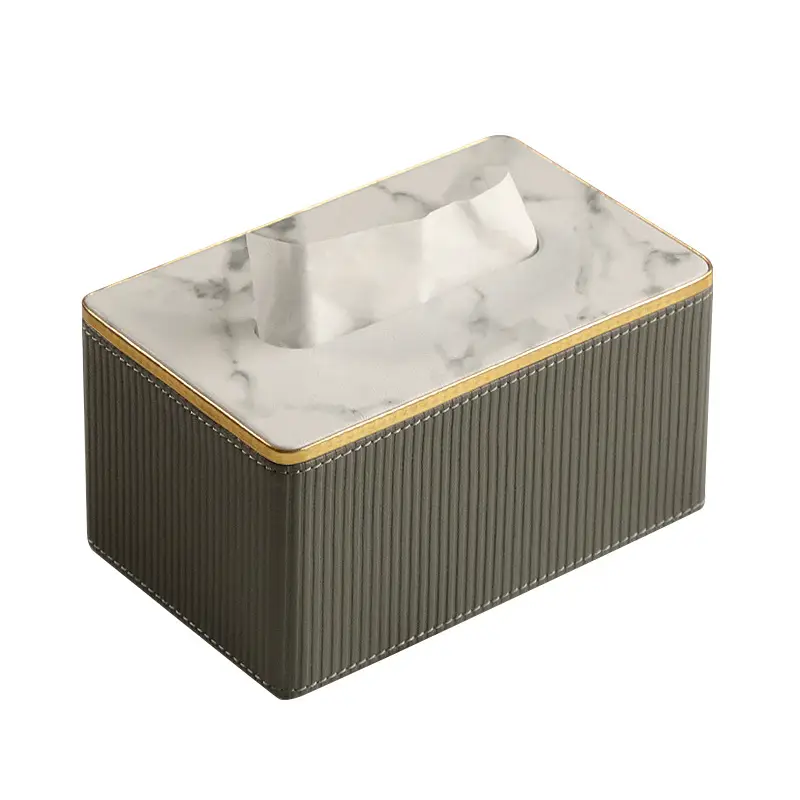 Modern Gray Marble Top Tissue Box for Living Room - Image 15
