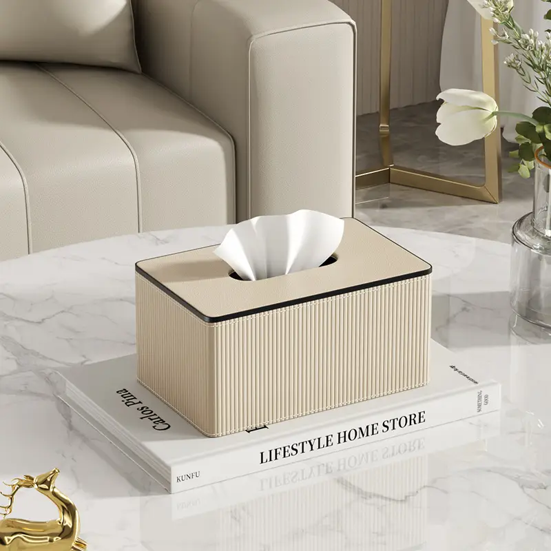 Modern Gray Marble Top Tissue Box for Living Room - Image 4