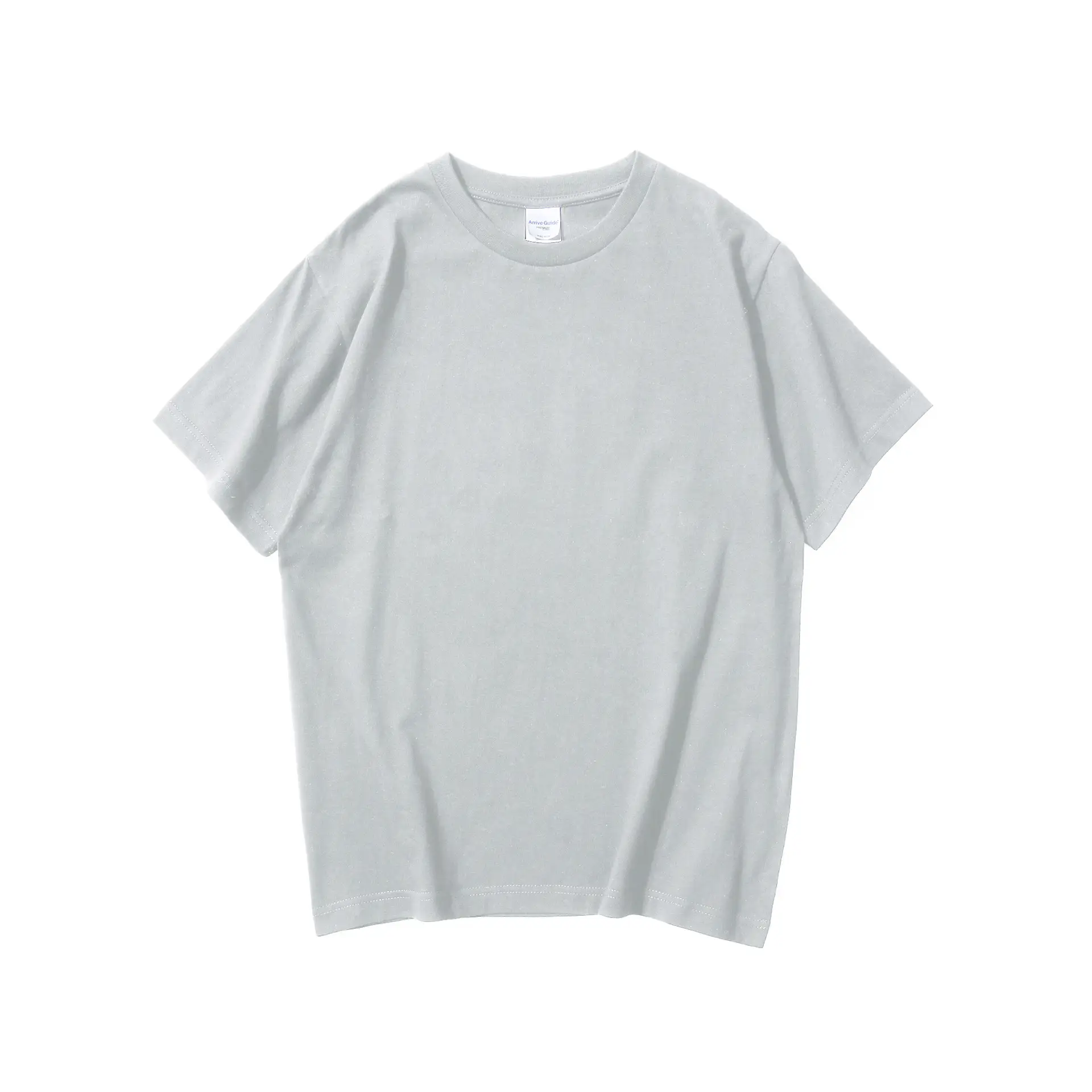 Men Cotton Short Sleeve T-Shirt Grey Crewneck - Image 3