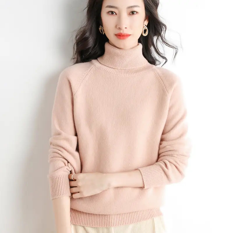 Women's 2025 Knitted High Collar Sweater Yellow - Image 11