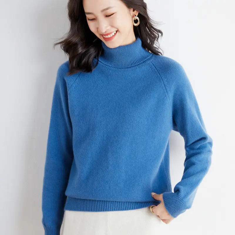 Women's 2025 Knitted High Collar Sweater Yellow - Image 13