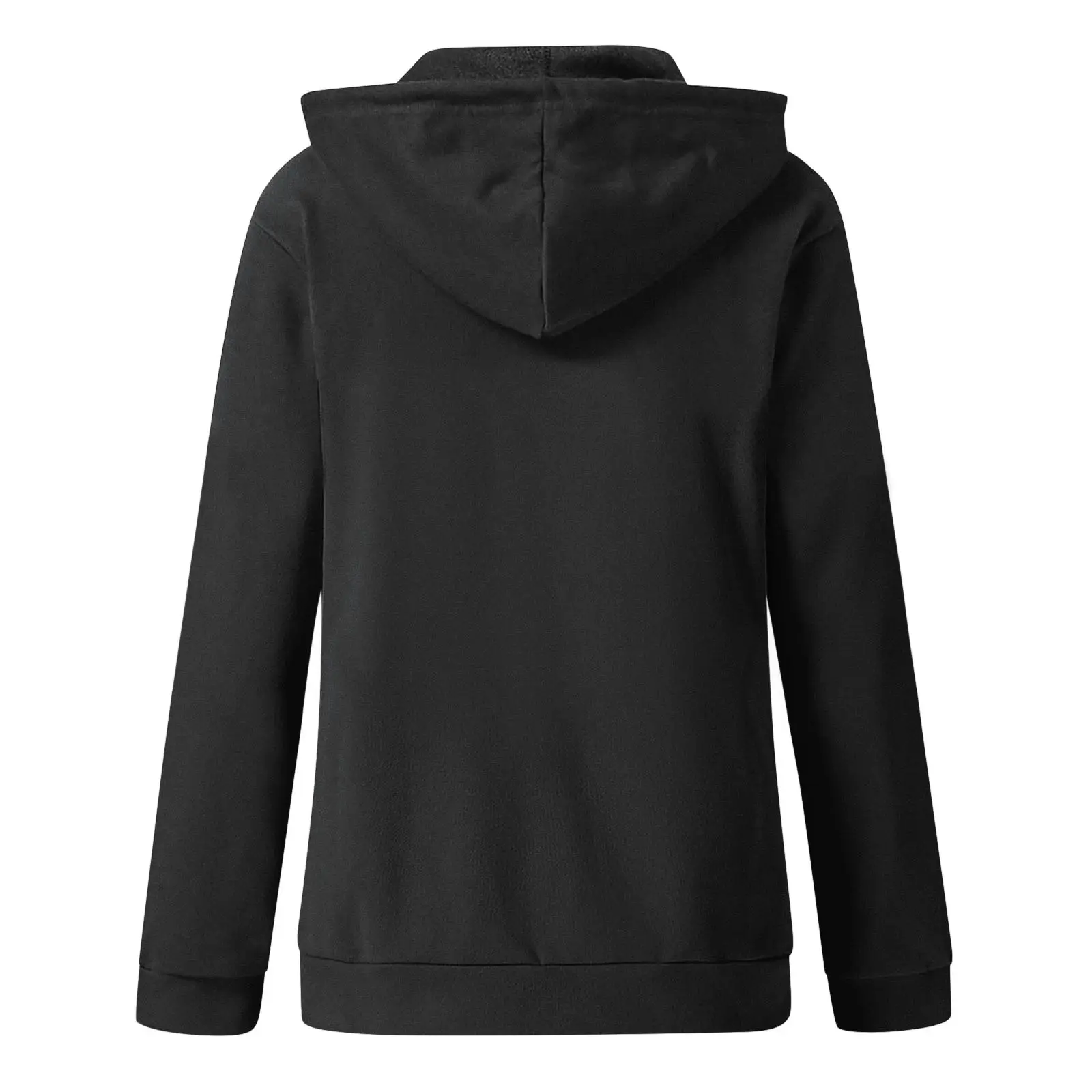 Blue Zipper Hooded Pullover Women's Cardigan with Front Pocket — feature 14