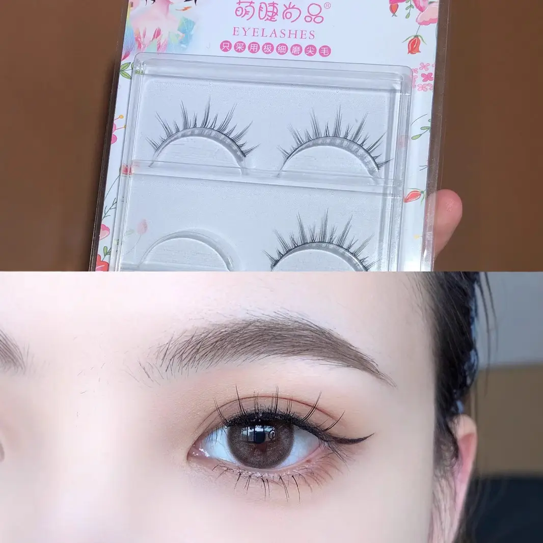 False Eyelashes for Women - Natural Makeup Swallowtail Design - Image 12
