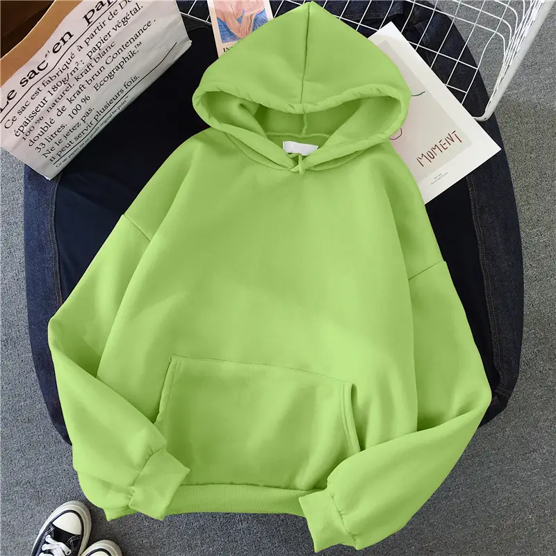 Brown Hooded Sweatshirt for Women Winter Casual Wear - Image 45