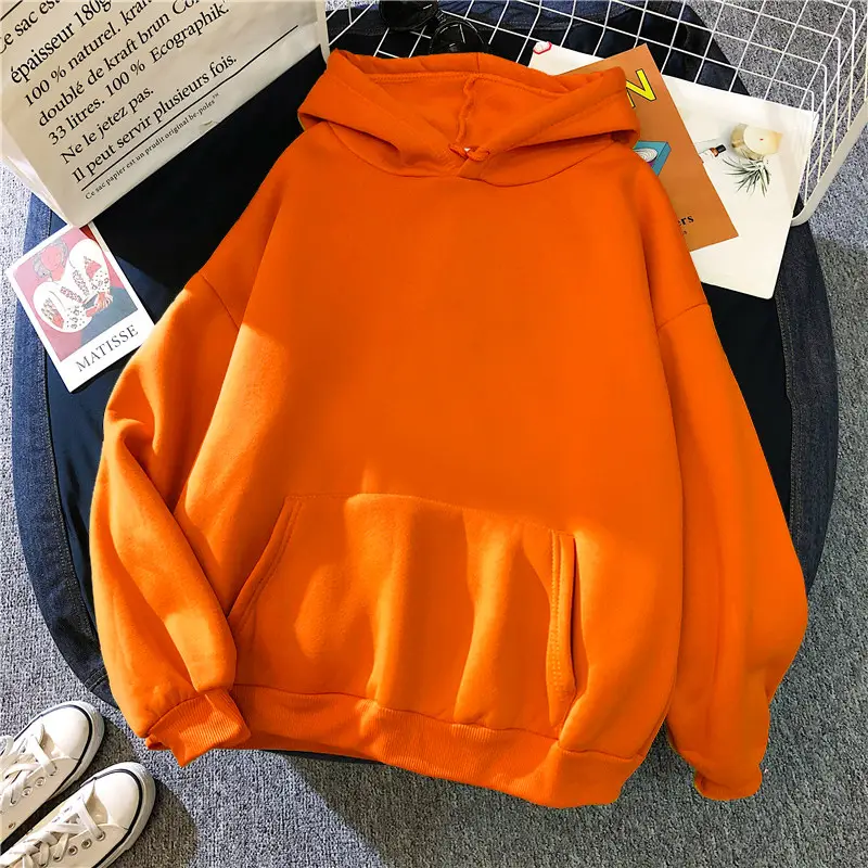 Brown Hooded Sweatshirt for Women Winter Casual Wear - Image 31