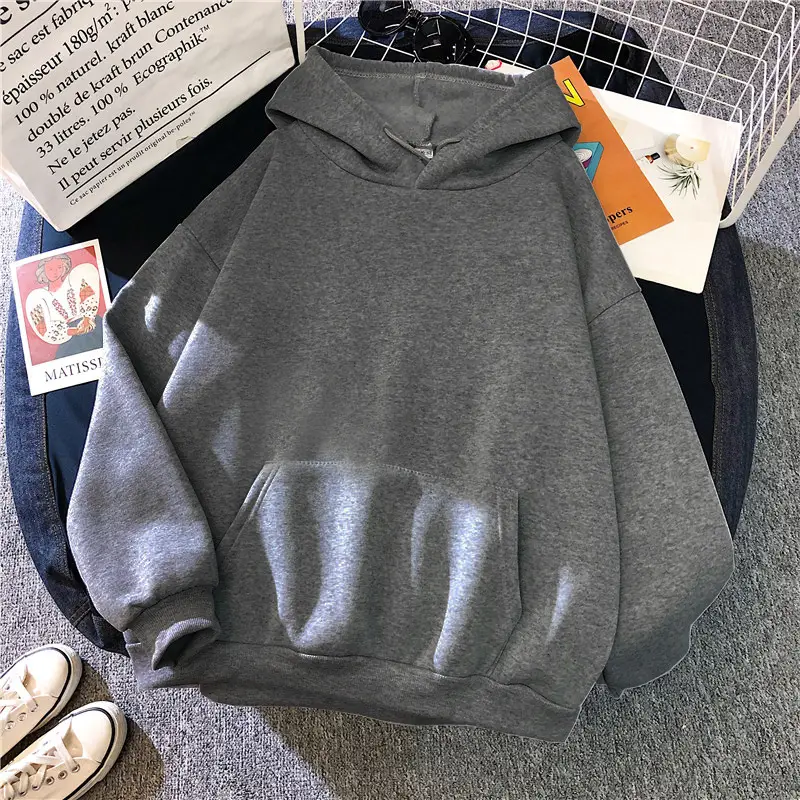 Brown Hooded Sweatshirt for Women Winter Casual Wear - Image 33