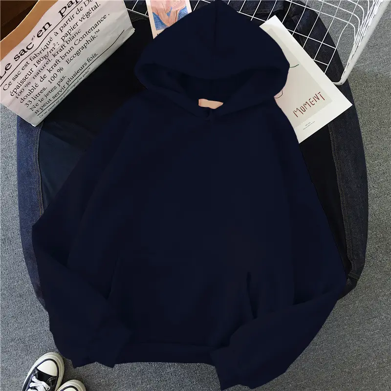 Brown Hooded Sweatshirt for Women Winter Casual Wear - Image 37