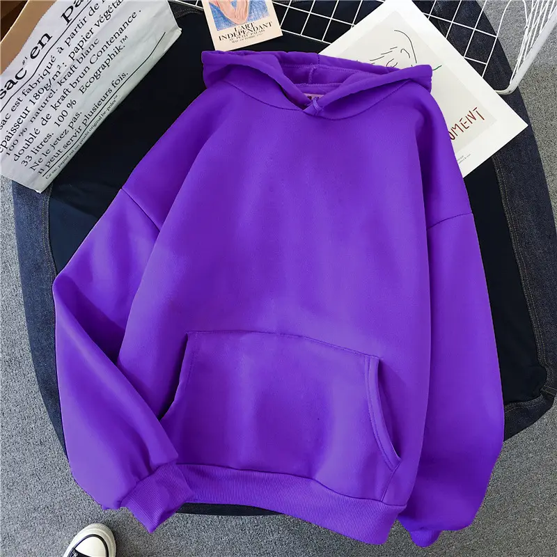 Brown Hooded Sweatshirt for Women Winter Casual Wear - Image 39