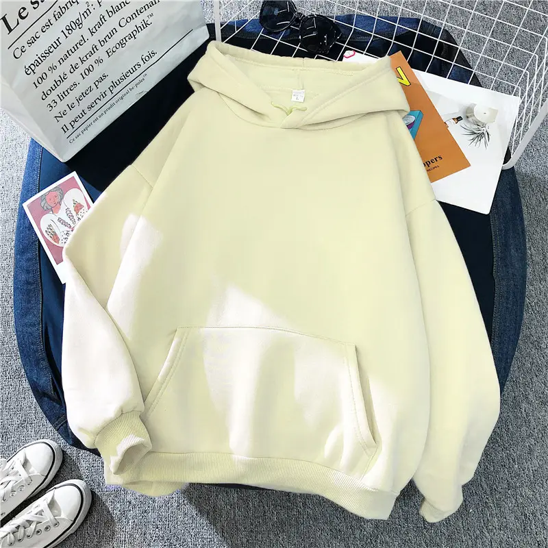 Brown Hooded Sweatshirt for Women Winter Casual Wear - Image 42