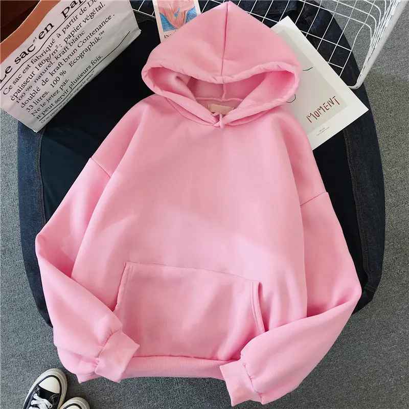 Brown Hooded Sweatshirt for Women Winter Casual Wear - Image 4
