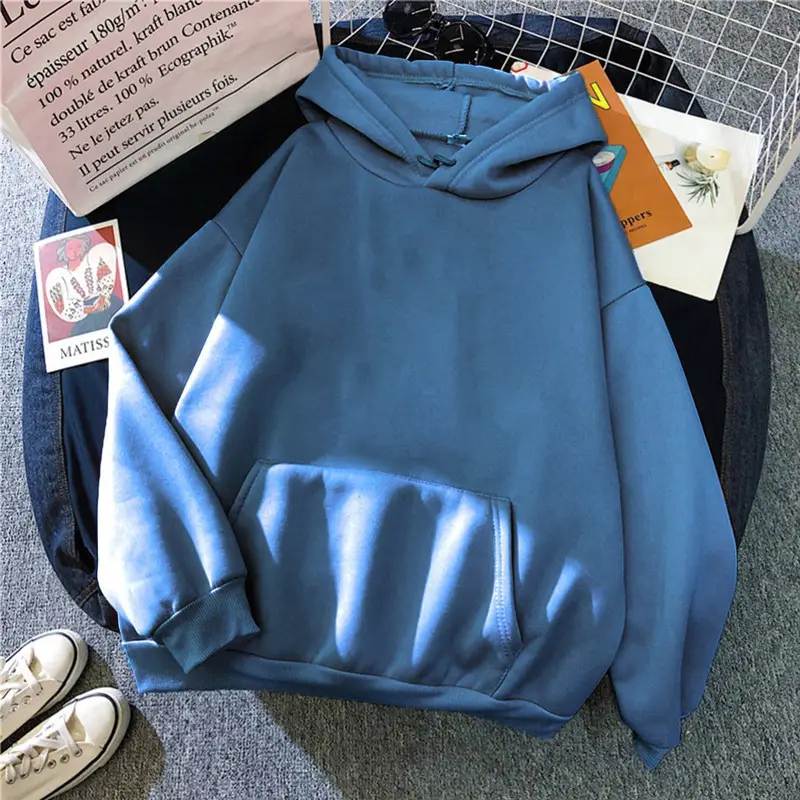 Brown Hooded Sweatshirt for Women Winter Casual Wear - Image 40