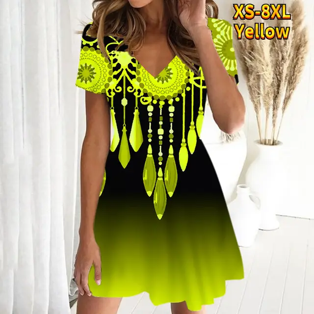2024 Women Digital Print V-Neck Pullover Short Sleeve Loose Fit - Image 6