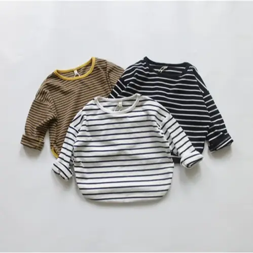2026 Spring Kids Striped Base Layer T-Shirt Loose Cotton - Image 4