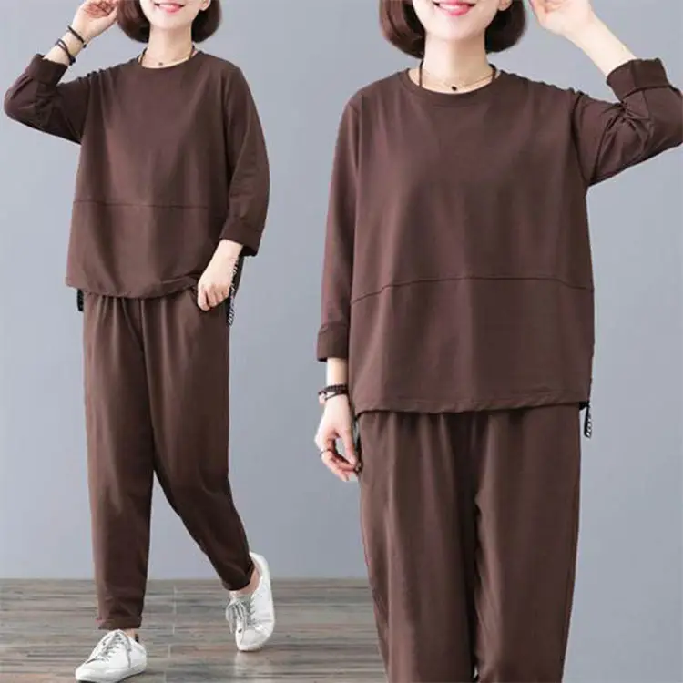 2021 Women's Brown Korean Style 2-Piece Suit - Image 4