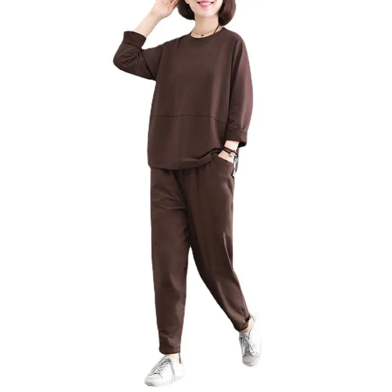 2021 Women's Brown Korean Style 2-Piece Suit - Image 7