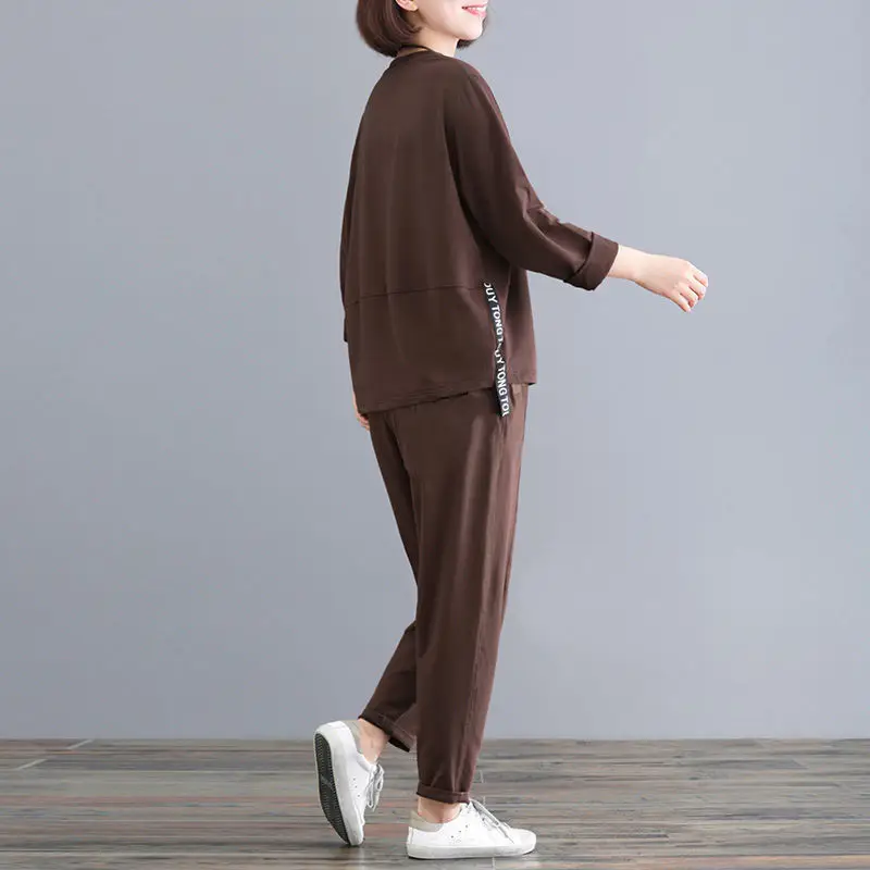 2021 Women's Brown Korean Style 2-Piece Suit - Image 2