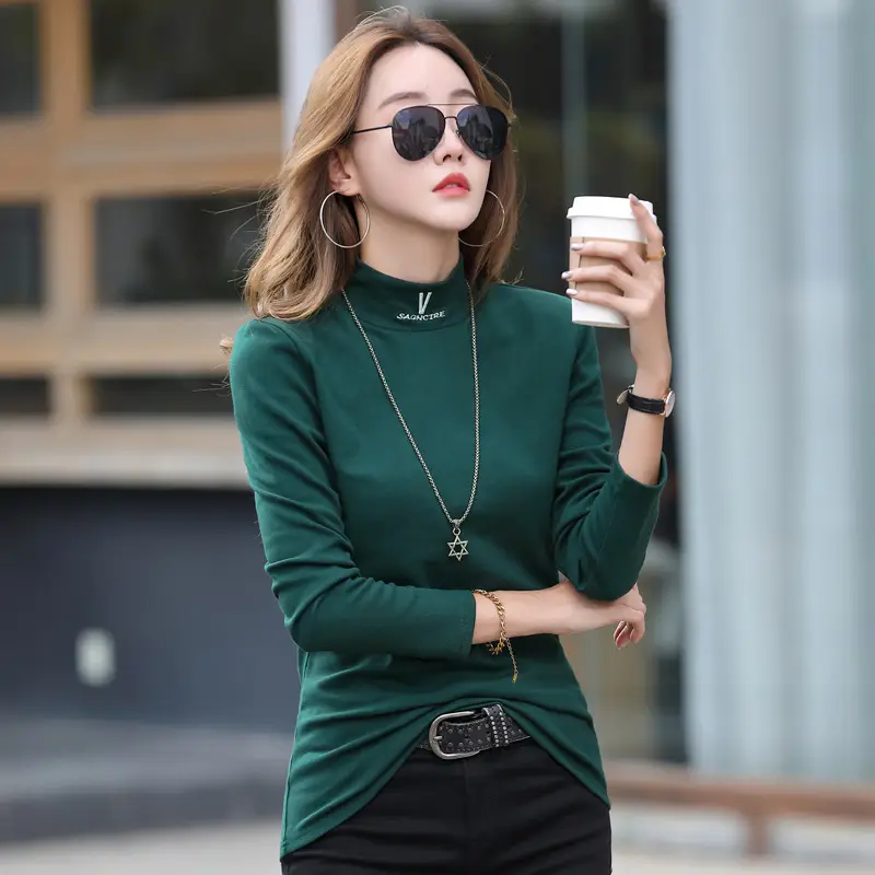 Elegant Knit Long Sleeve Shirt for Women Autumn Winter 2021 - Image 2