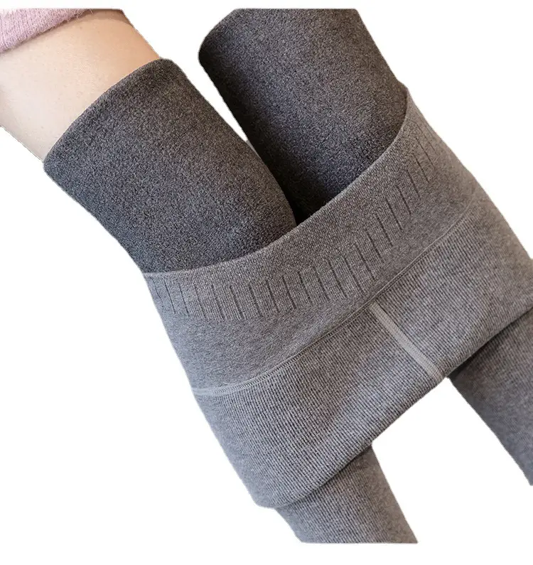 Women Fleece Lined One-Piece Leggings Warm Grey - Image 7