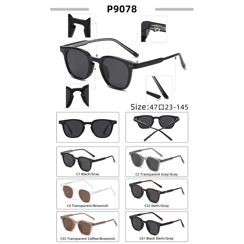 Men Women Square Frame Polarized Sunglasses Transparent White - Image 9